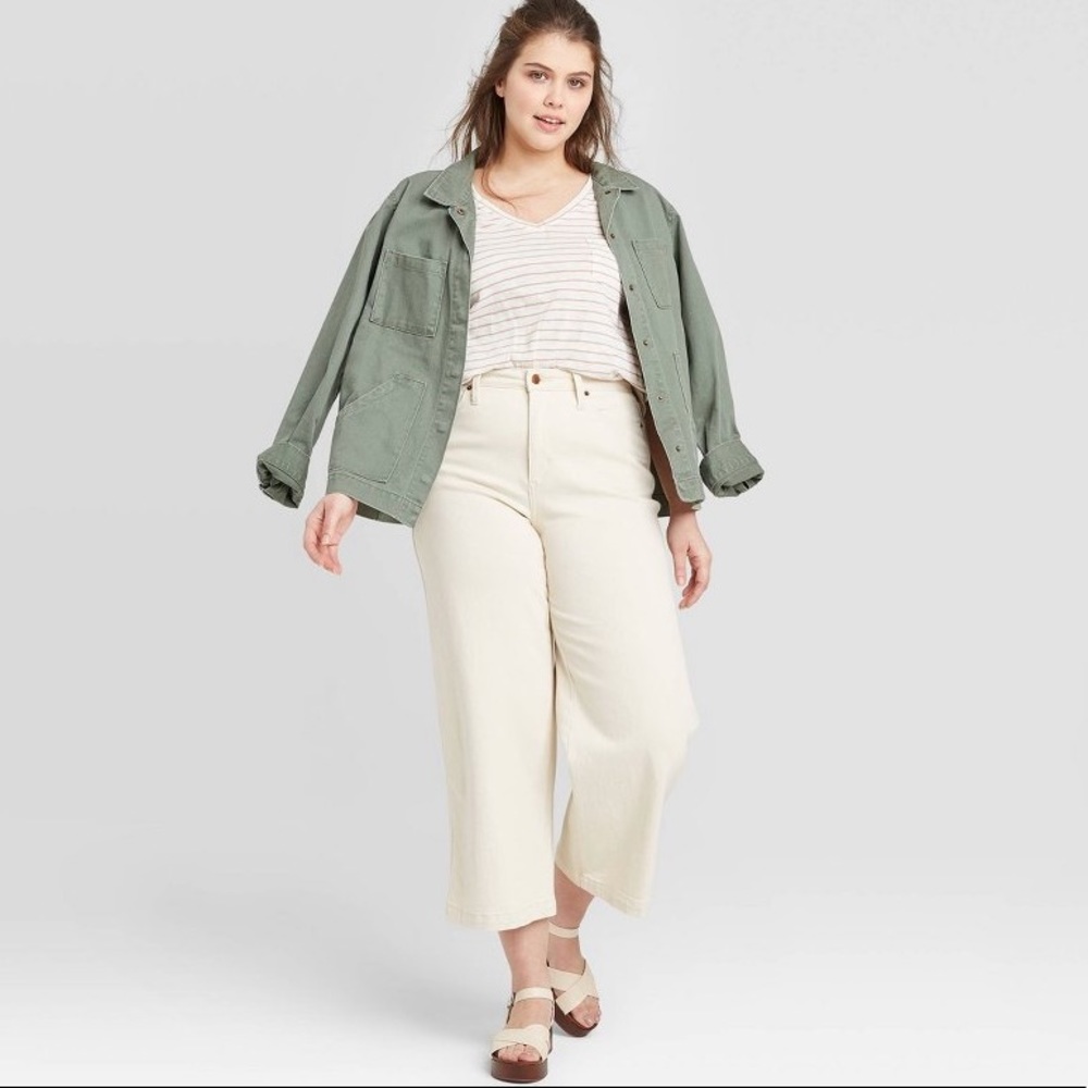High rise cropped jeans